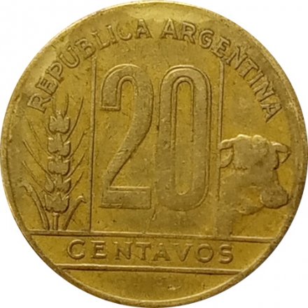 Аргентина 20 сентаво 1944 год
