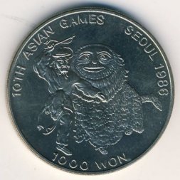 Южная Корея 1000 вон 1986 год