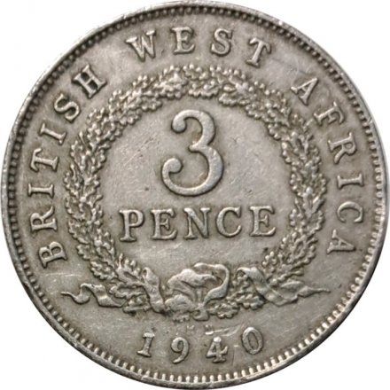 Британская Западная Африка 3 пенса 1940 год (KN)