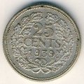 Нидерланды 25 центов 1939 год