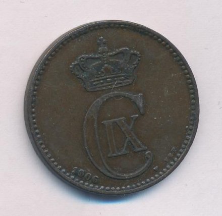 Дания 5 эре 1906 год - Король Кристиан IX