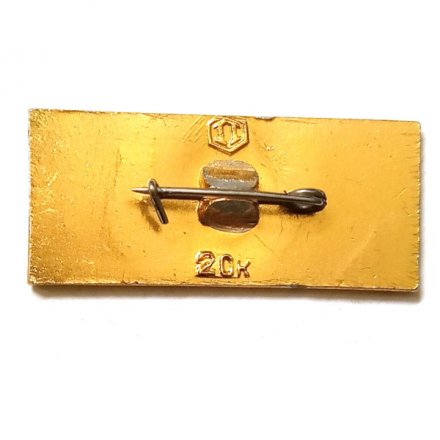 Значок Серпухов. Серия &quot;Гербы на прямоугольнике&quot; (голубой)