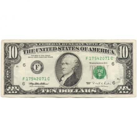 США 10 долларов 1995 год - F - VF