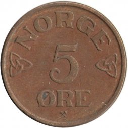 Норвегия 5 эре 1953 год