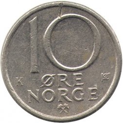 Норвегия 10 эре 1982 год - Король Улаф V