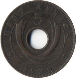 Восточная Африка 5 центов 1936 год - Георг V