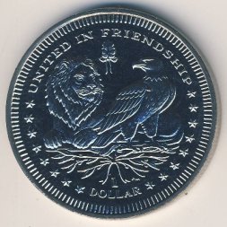 Виргинские острова 1 доллар 2007 год - 400-лет основания Джеймстауна  (лев и орёл)