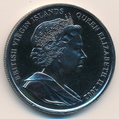 Виргинские острова 1 доллар 2002 год - 50 лет правления Королевы Елизаветы II - Елизавета, Рональд и Нэнси Рейган (конверт с маркой)