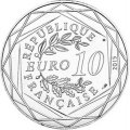 Франция 10 евро 2015 год - Астерикс и Обеликс - EGALITE, ножницы /Астерикс и Клеопатра/