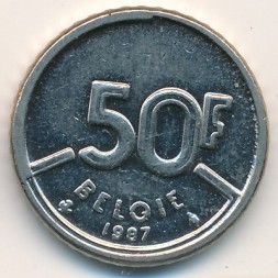 Монета Бельгия 50 франков 1987 год BELGIE