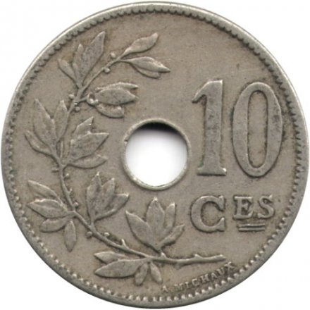 Бельгия 10 сантимов 1905 год BELGIQUE