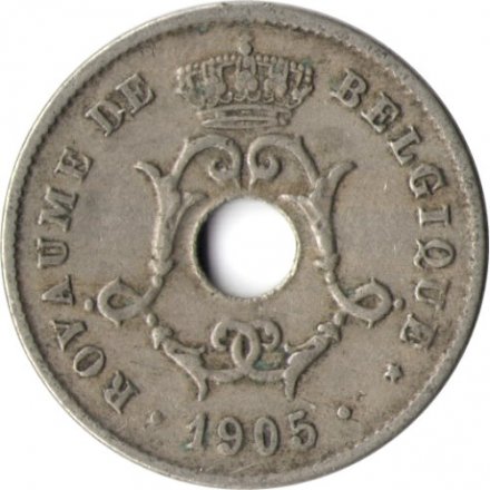 Бельгия 10 сантимов 1905 год BELGIQUE