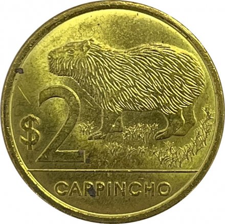 Уругвай 2 песо 2012 год - Капибара