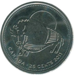 Канада 25 центов 2011 год - Бизон