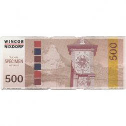 Тестовая банкнота 500 единиц для проверки работы банкоматов. Wincor Nixdorf AG - F