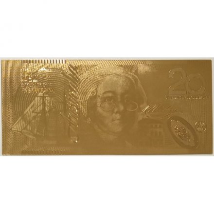 Сувенирная банкнота Австралия 20 долларов (золотые) - UNC