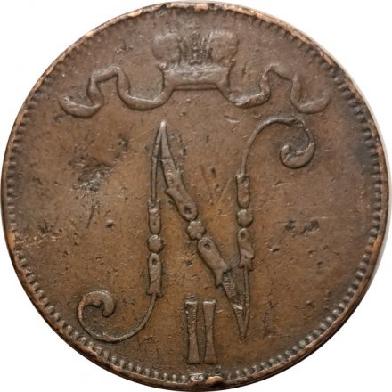 Финляндия 5 пенни 1898 год - Николай II - F