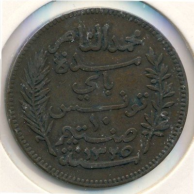 Тунис 10 сантимов 1907 год