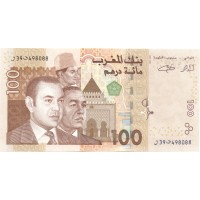 Марокко 100 дирхамов 2002 год - Портреты Мухаммеда V, Мухаммеда VI и Хасана II UNC