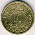 Веймарская республика 10 рейхспфеннигов 1930 год (A)