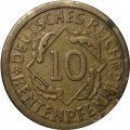 Веймарская республика 10 рентенпфеннигов 1924 год (A)