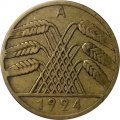 Веймарская республика 10 рентенпфеннигов 1924 год (A)