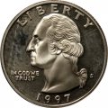 США 25 центов (1/4 доллара) 1997 год - Джордж Вашингтон (S)