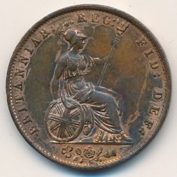 Великобритания 1/2 пенни 1853 год