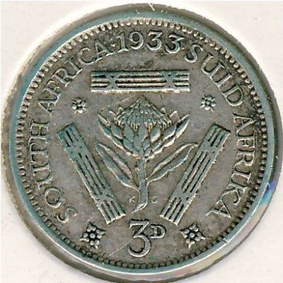 ЮАР 3 пенса 1933 год