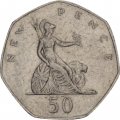 Великобритания 50 новых пенсов 1980 год