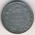 Великобритания 6 пенсов 1893 год