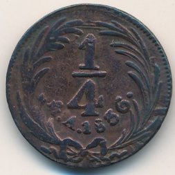 Мексика 1/4 реала 1836 год