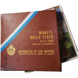 Набор из 9 монет Сан-Марино 1980 год - XXII летние Олимпийские Игры, Москва 1980 (в коробке)