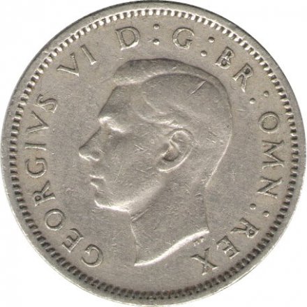 Великобритания 6 пенсов 1948 год - Король Георг VI