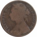 Великобритания 1 пенни 1881 (без отметки монетного двора, бронза (коричневый цвет)