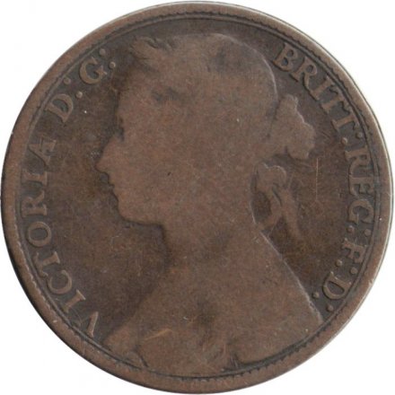Великобритания 1 пенни 1881 (без отметки монетного двора, бронза (коричневый цвет)