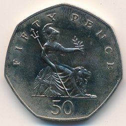 Великобритания 50 пенсов 1986 год