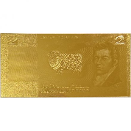 Сувенирная банкнота Австралия 2 доллара (золотые) - UNC