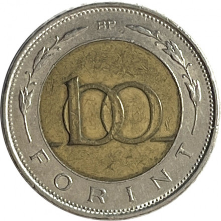 Венгрия 100 форинтов 1998 год (Би-металл)