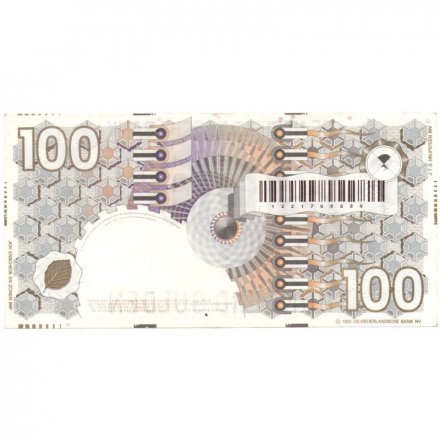 Нидерланды (Голландия) 100 гульденов 1992 год - VF
