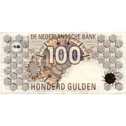 Нидерланды (Голландия) 100 гульденов 1992 год - VF
