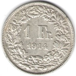 Швейцария 1 франк 1914 год