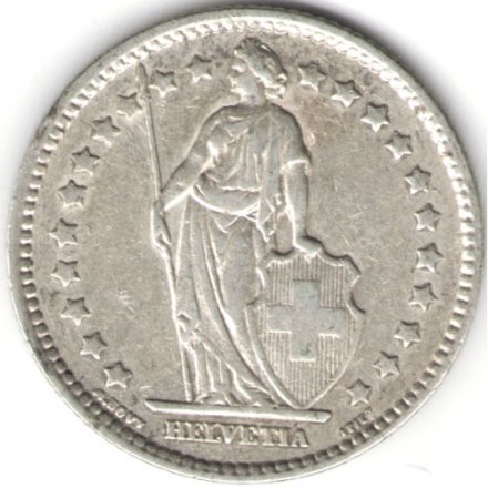 Швейцария 1 франк 1914 год