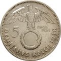 Третий Рейх 5 рейхсмарок 1938 год (F)
