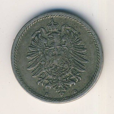 Германия 5 пфеннигов 1875 год (B)