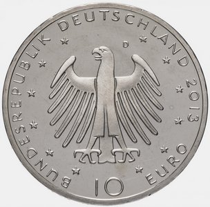 Германия 10 евро 2013 год - 200 лет со дня рождения Рихарда Вагнера