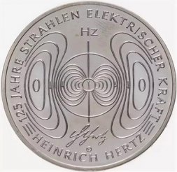 Германия 10 евро 2013 год - 125 лет электротоку. Генрих Герц
