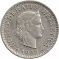 Швейцария 10 раппенов 1992 год