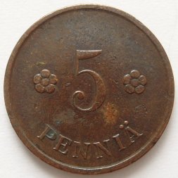 Финляндия 5 пенни 1930 год