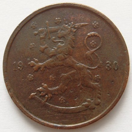 Финляндия 5 пенни 1930 год